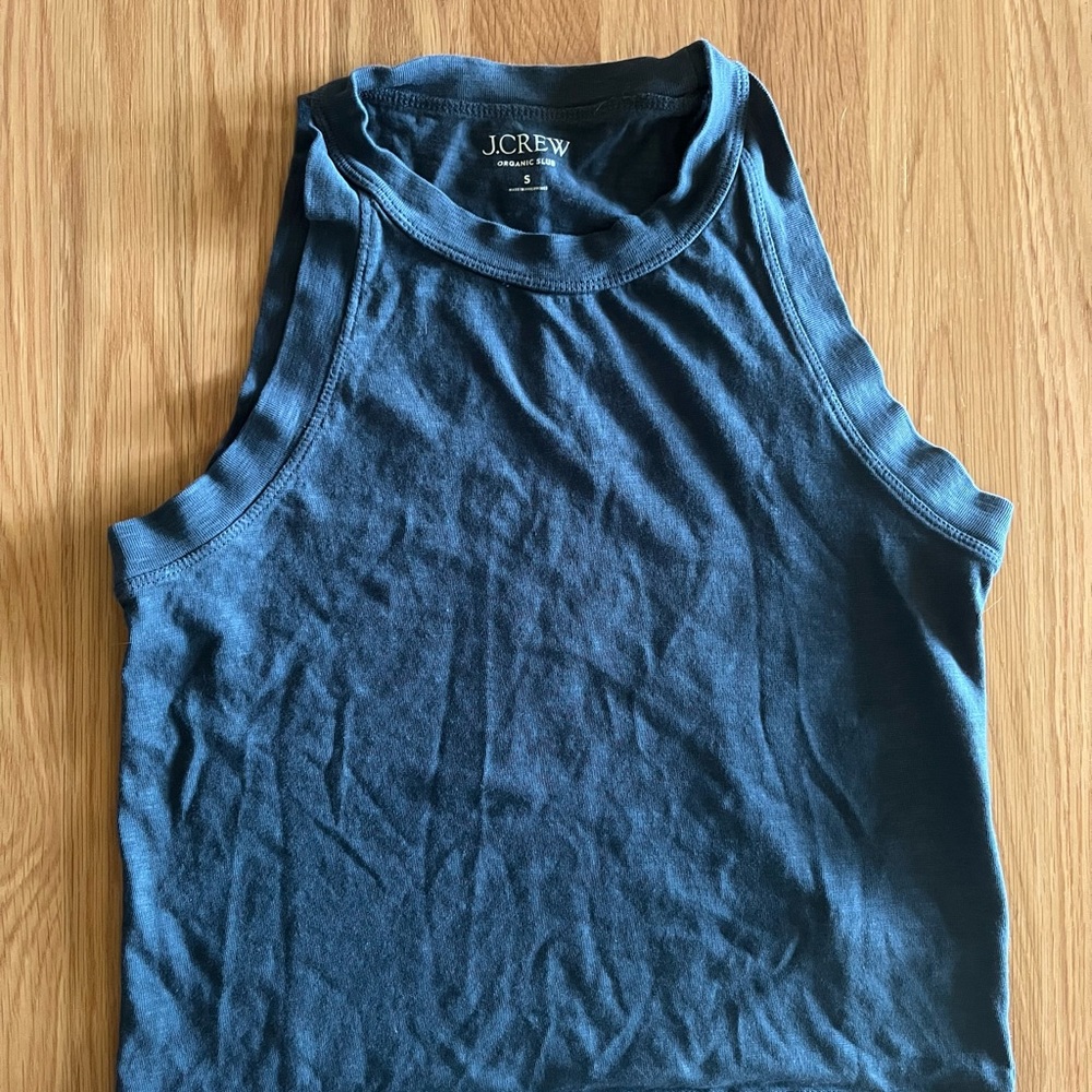 J Crew High-neck tank in organic slub cotton